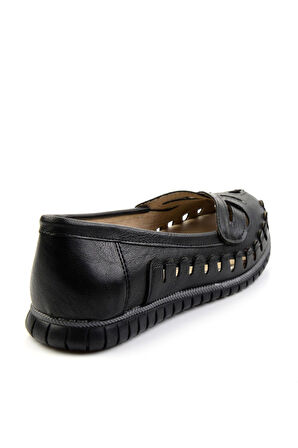 Siyah Leather Kadın Babet K01140005103