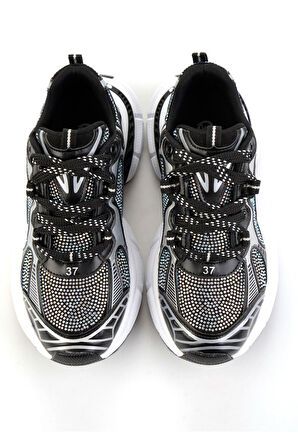 Siyah Taşlı  Kadın Sneaker K01140014309