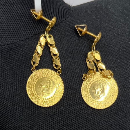 22 Ayar Altın Küpe Çeyrekli Küpe 6.17gr Kadın Hediye