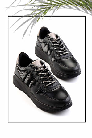 Siyah Paraşüt  Kadın Sneaker K01179768567
