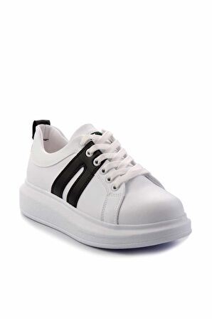Beyaz Siyah  Kadın Sneaker K01179086609