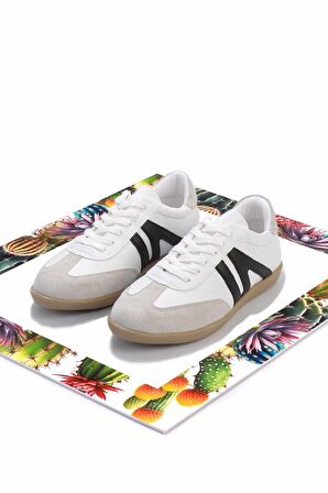 Beyaz Siyah  Kadın Sneaker K01179457209