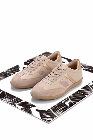 Bej Bej Süet  Kadın Sneaker K01179457309