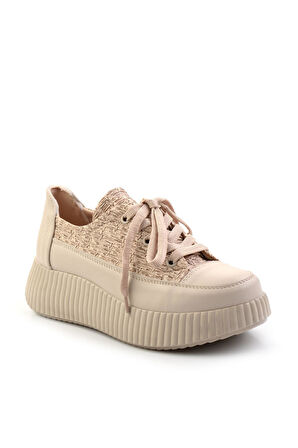 Bej Baskı Detaylı  Kadın Sneaker K01179001010