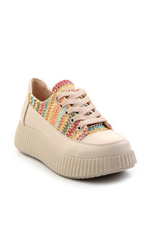 Çok Renkli Hasır  Kadın Sneaker K01179001028