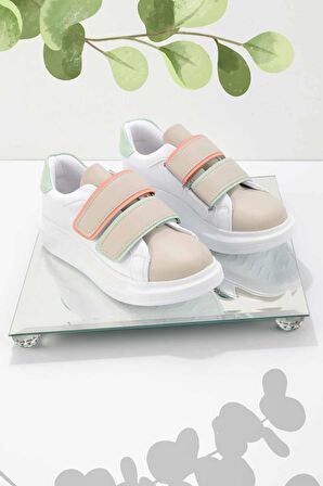 Bambi Beyaz Çok Renkli  Kadın Sneaker K01179085509