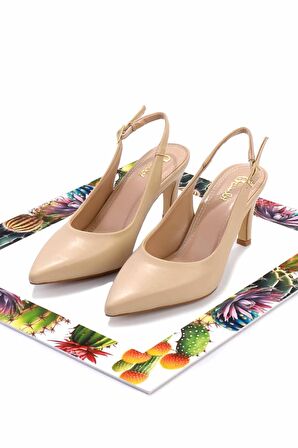 Bej  Kadın Klasik Topuklu Ayakkabı K01188132609