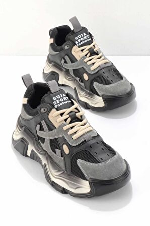 Siyah Süet Hakiki Deri Kadın Sneaker K01185037102