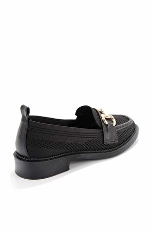 Bambi Siyah Triko  Kadın Loafer Ayakkabi K01196000582