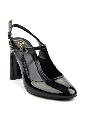 Siyah Rugan  Kadın Klasik Topuklu Ayakkabı K01209400008