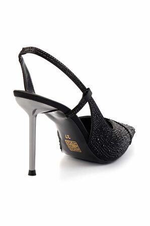 Siyah Saten  Kadın Abiye Ayakkabı K01209926038