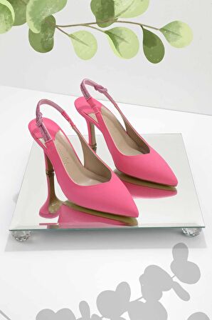 Bambi Mat Fusya Saten  Kadın Klasik Topuklu Ayakkabi K01209202538