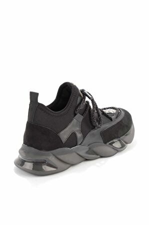 Bambi Siyah Süet  Kadın Sneaker K01212010902
