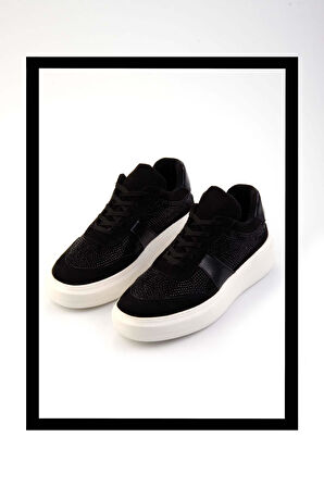 Siyah Süet  Kadın Sneaker K01212041802