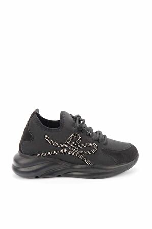 Bambi Siyah Streç  Kadın Sneaker K01212021817