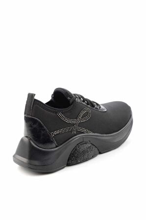 Bambi Siyah Streç  Kadın Sneaker K01212101317