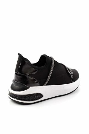 Bambi Siyah Streç  Kadın Sneaker K01212020717