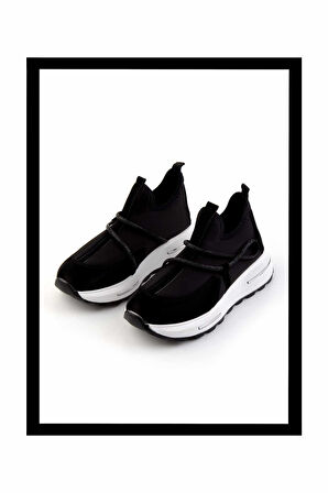 Siyah Streç  Kadın Sneaker K01212040017