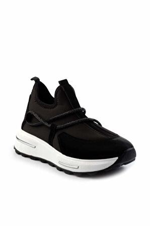 Siyah Streç  Kadın Sneaker K01212040017