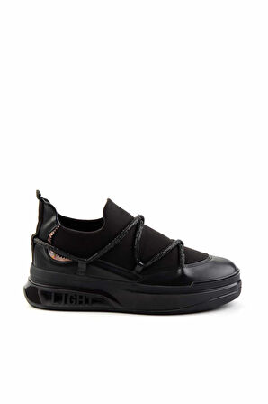 Siyah Streç  Kadın Sneaker K01212040517
