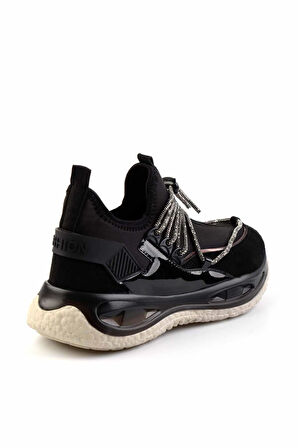 Siyah Streç  Kadın Sneaker K01212040717