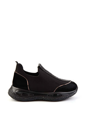 Siyah Streç  Kadın Sneaker K01212041517