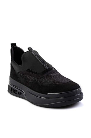 Siyah Streç  Kadın Sneaker K01212042717