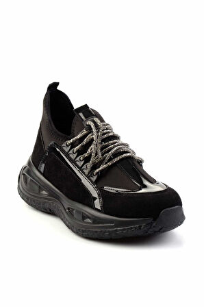 Siyah Streç  Kadın Sneaker K01212042117