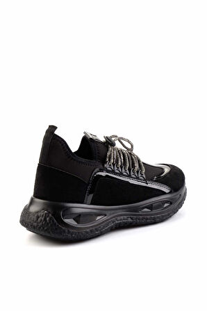 Siyah Streç  Kadın Sneaker K01212042117