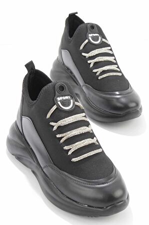 Bambi Siyah Açma  Kadın Sneaker K01212021514