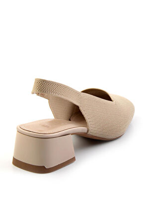 Bej Triko  Kadın Klasik Topuklu Ayakkabı K01213105782