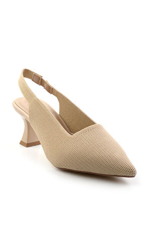 Bej Triko  Kadın Klasik Topuklu Ayakkabı K01213211082