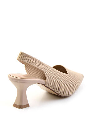 Bej Triko  Kadın Klasik Topuklu Ayakkabı K01213211082