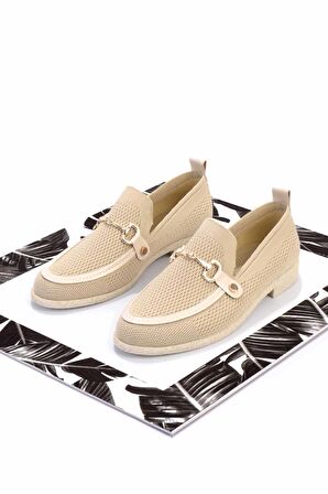 Bej Triko  Kadın Loafer Ayakkabı K01225020282