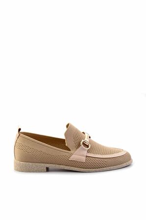 Bej Triko  Kadın Loafer Ayakkabı K01225020482