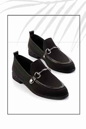 Siyah Triko  Kadın Loafer Ayakkabı K01225020282