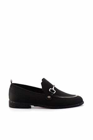 Siyah Triko  Kadın Loafer Ayakkabı K01225020282