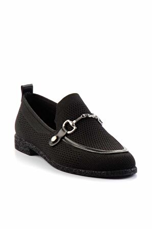 Siyah Triko  Kadın Loafer Ayakkabı K01225020282