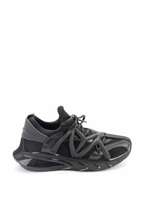 Bambi Siyah Streç  Kadın Sneaker K01238010417