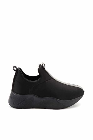 Bambi Siyah Streç  Kadın Sneaker K01234061617