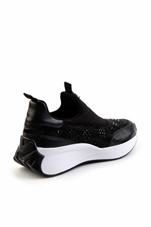 Siyah Streç  Kadın Sneaker K01234072017