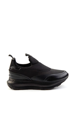 Siyah Streç  Kadın Sneaker K01234073017