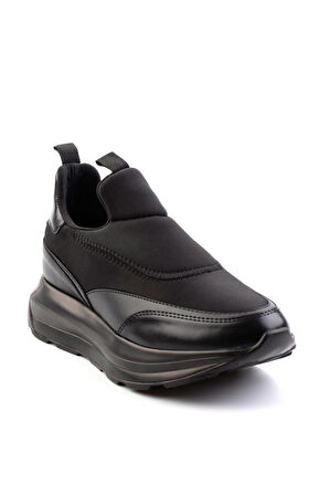 Siyah Streç  Kadın Sneaker K01234073017