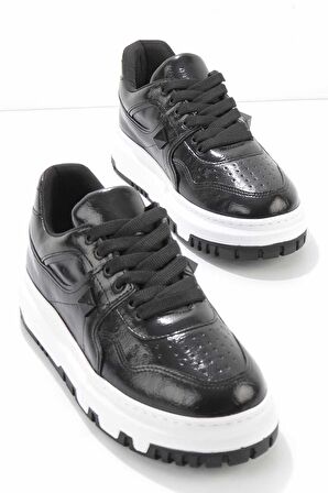 Bambi Siyah Kirisik Rugan  Kadın Sneaker K01235002008