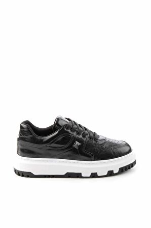 Bambi Siyah Kirisik Rugan  Kadın Sneaker K01235002008
