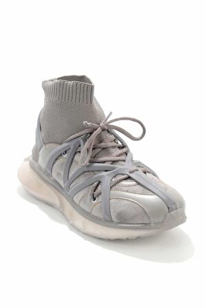 Bambi Gri Triko  Kadın Sneaker K01238020482