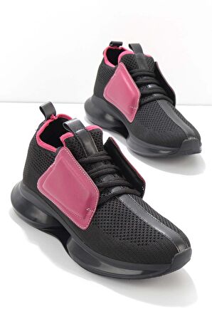 Bambi Siyah Fusya Triko  Kadın Sneaker K01238012682