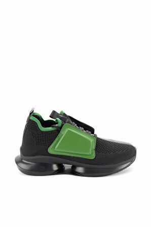 Bambi Siyah Yesil Triko  Kadın Sneaker K01238012682