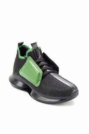 Bambi Siyah Yesil Triko  Kadın Sneaker K01238012682