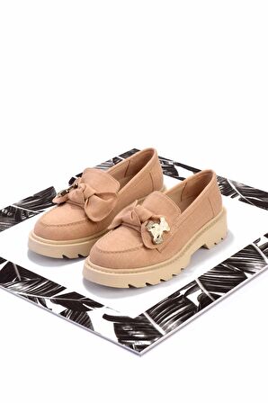 Nude Kumaş  Kadın Loafer Ayakkabı K01246170804